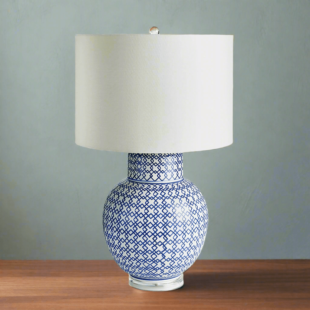 Chinoiserie Blue and White Ginger Jar Lamp - Nuvé