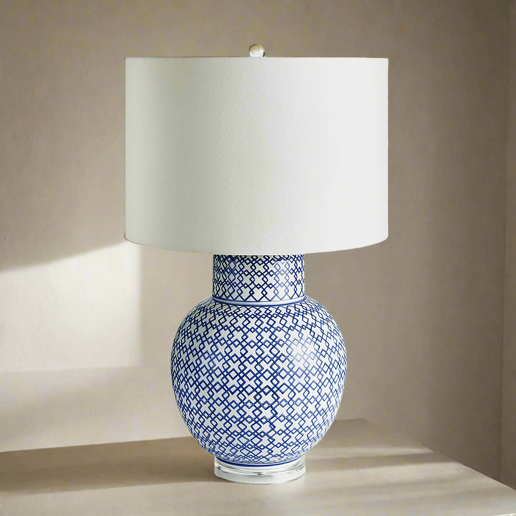 Chinoiserie Blue and White Ginger Jar Lamp - Nuvé