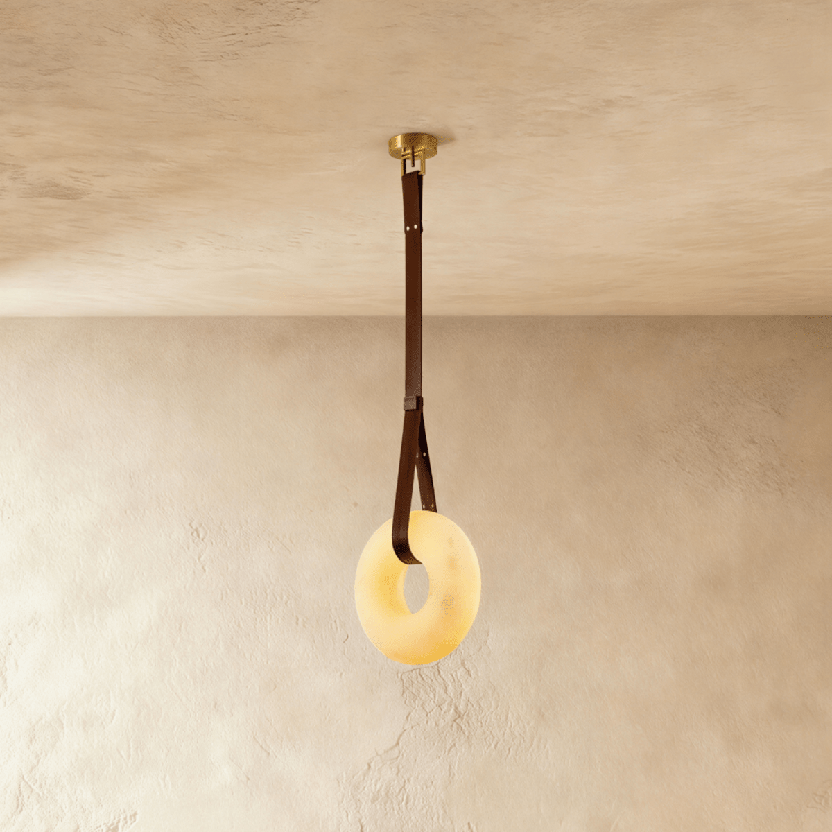 Alabaster pendant light by Residence Supply with a smooth, rounded design and warm natural stone finish.