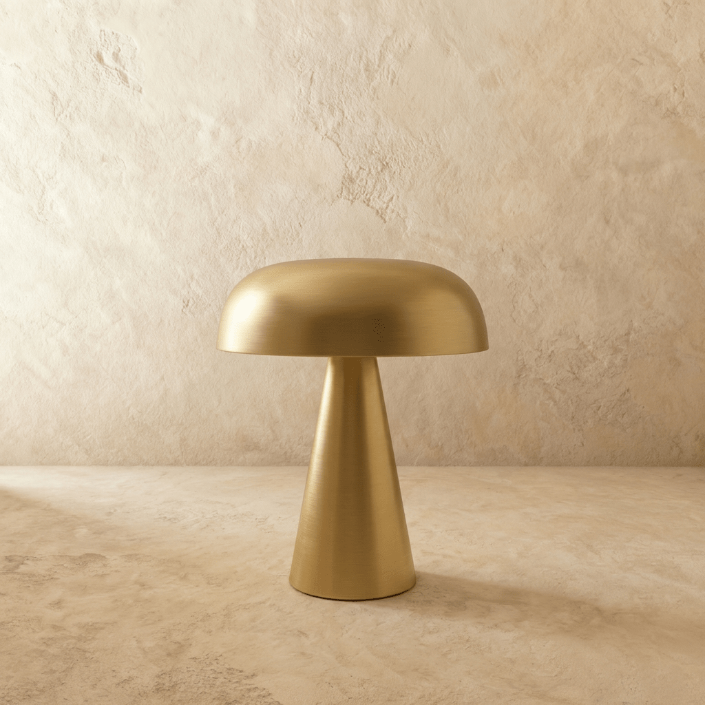 Residence Supply Como table lamp with a sleek, modern design and a white fabric lampshade on a wooden base.
