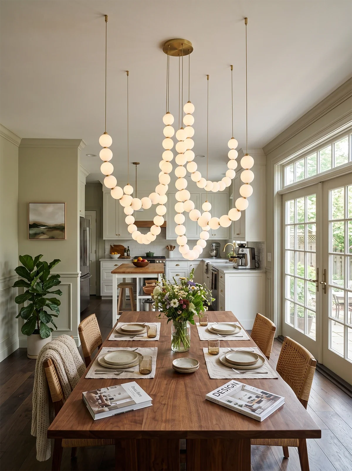 Coralie Draped Pearl Chandelier