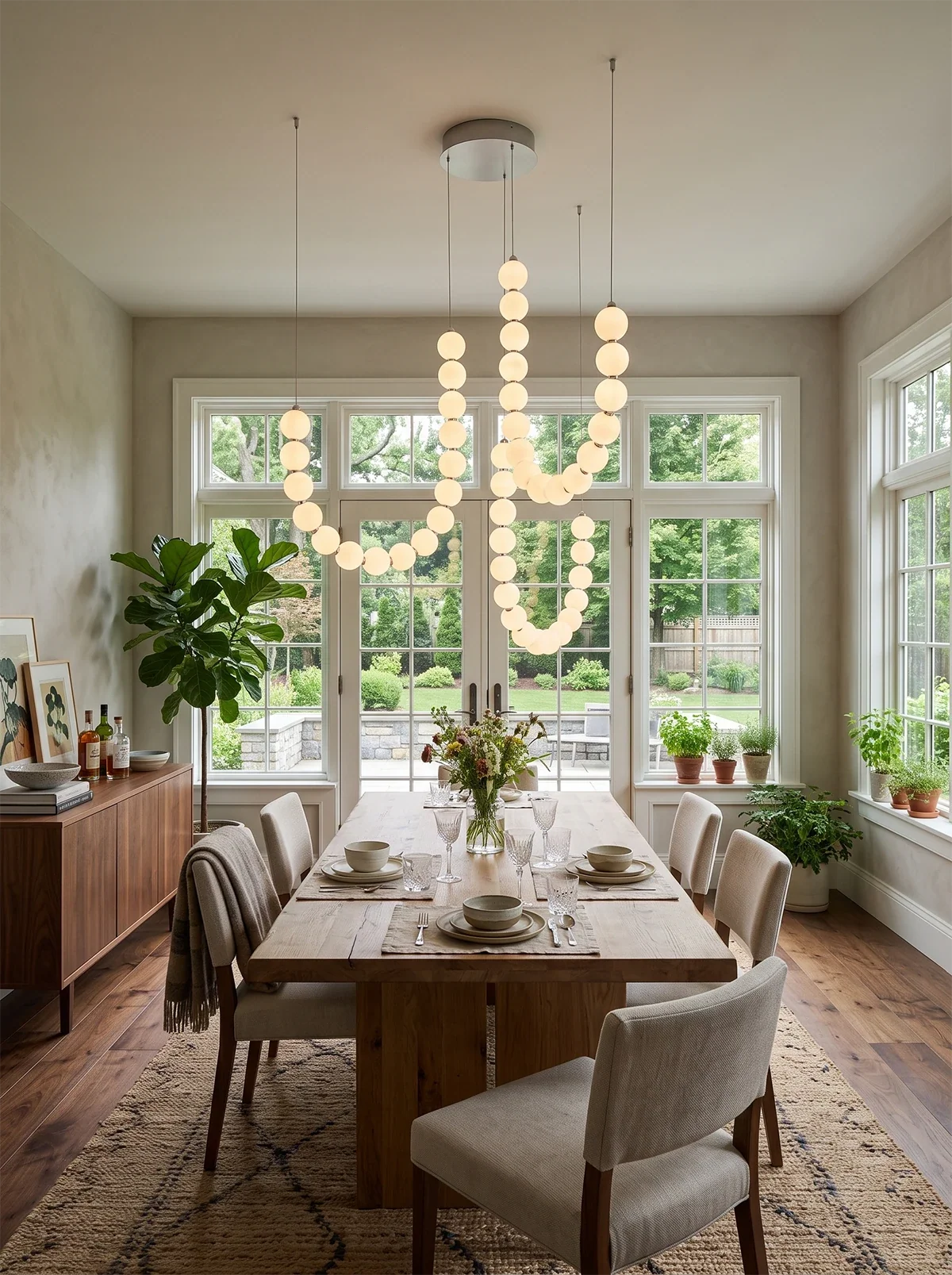 Coralie Draped Pearl Chandelier