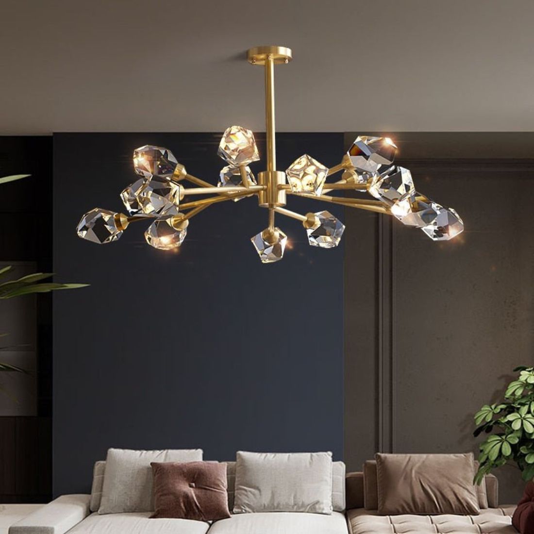 Elegant Cristal Chandelier by Residence Supply featuring crystal branches and intricate design for luxurious lighting.