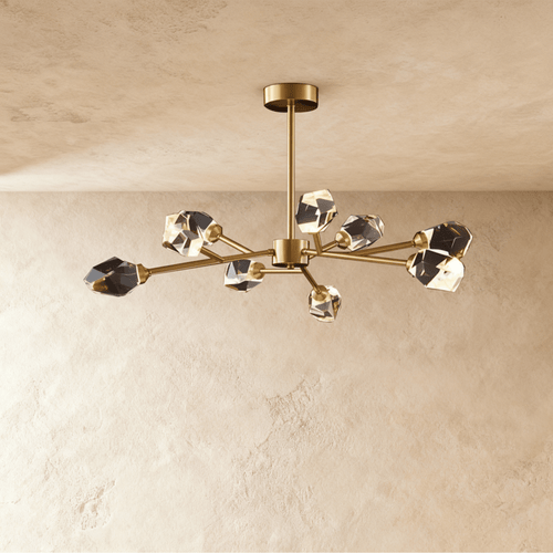 Elegant crystal chandelier by Residence Supply with sparkling crystal drops and intricate metalwork for luxurious lighting.