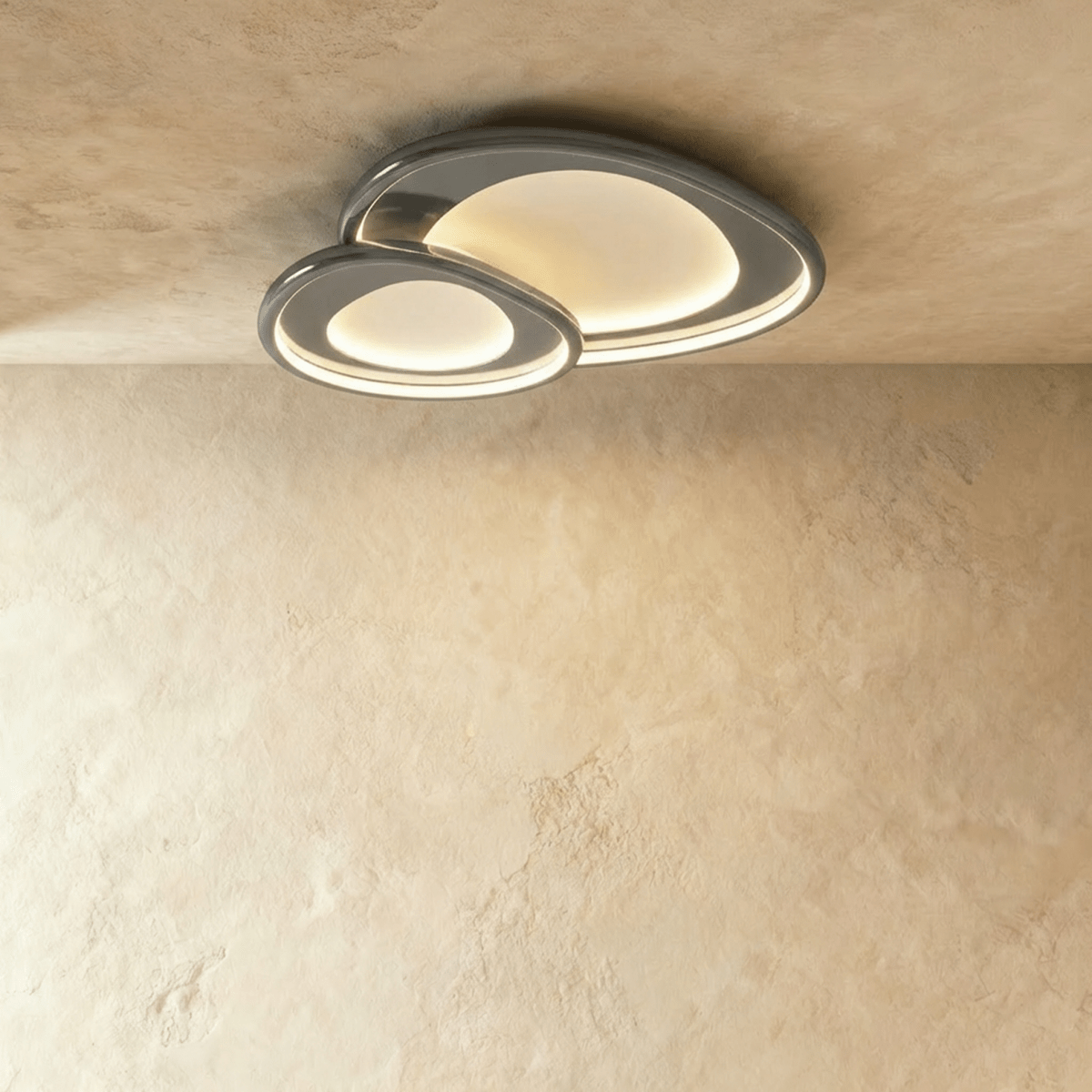 Modern Cruz ceiling light by Residence Supply with a sleek metal frame and frosted glass shade for stylish illumination.