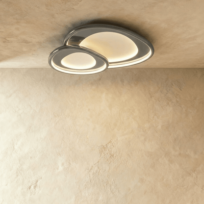 Modern Cruz ceiling light by Residence Supply with a sleek metal frame and frosted glass shade for stylish illumination.