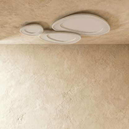Modern Cruz ceiling light by Residence Supply with a sleek metal frame and frosted glass shade for ambient lighting.
