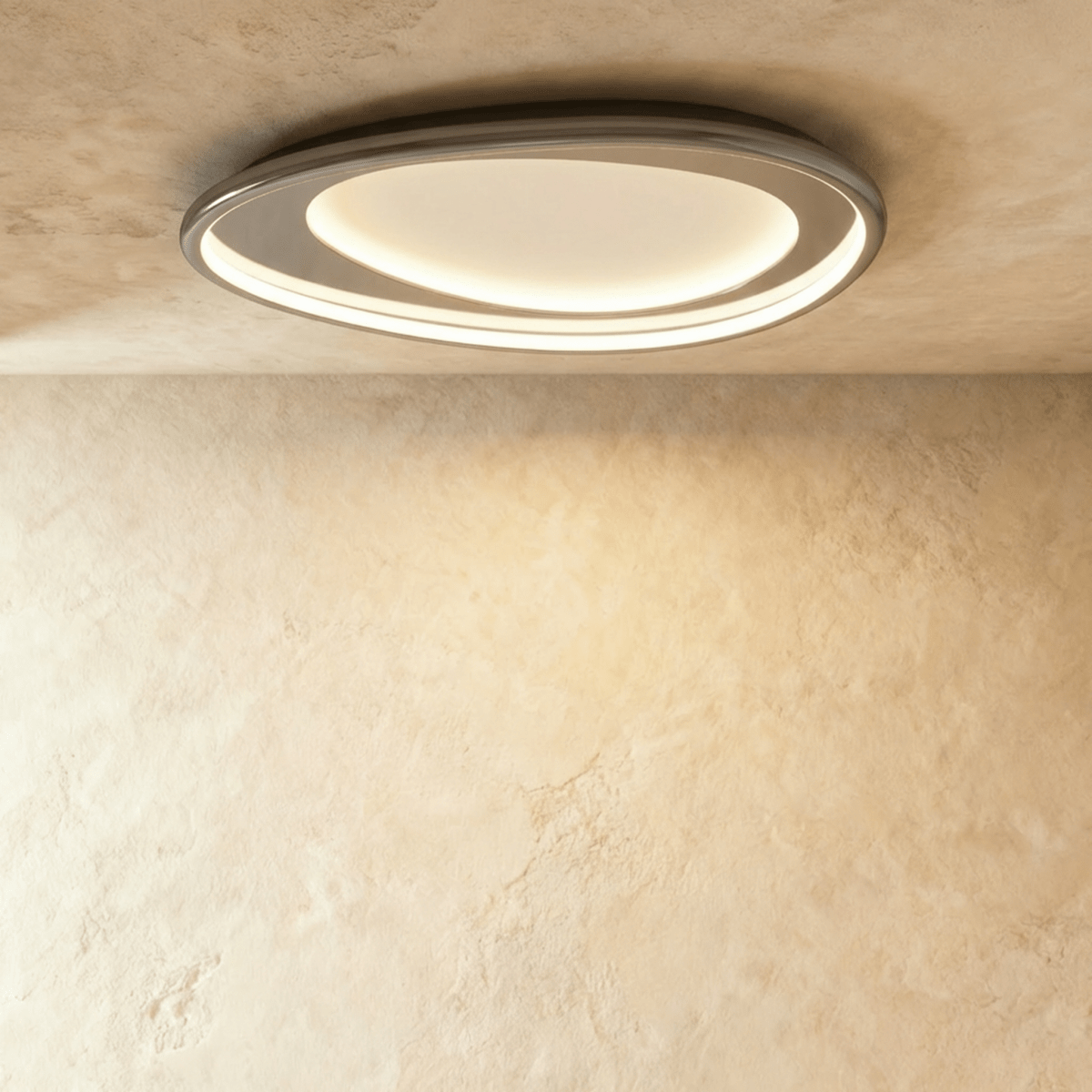 Modern Cruz ceiling light by Residence Supply featuring a sleek metal frame and frosted glass shade for ambient lighting.