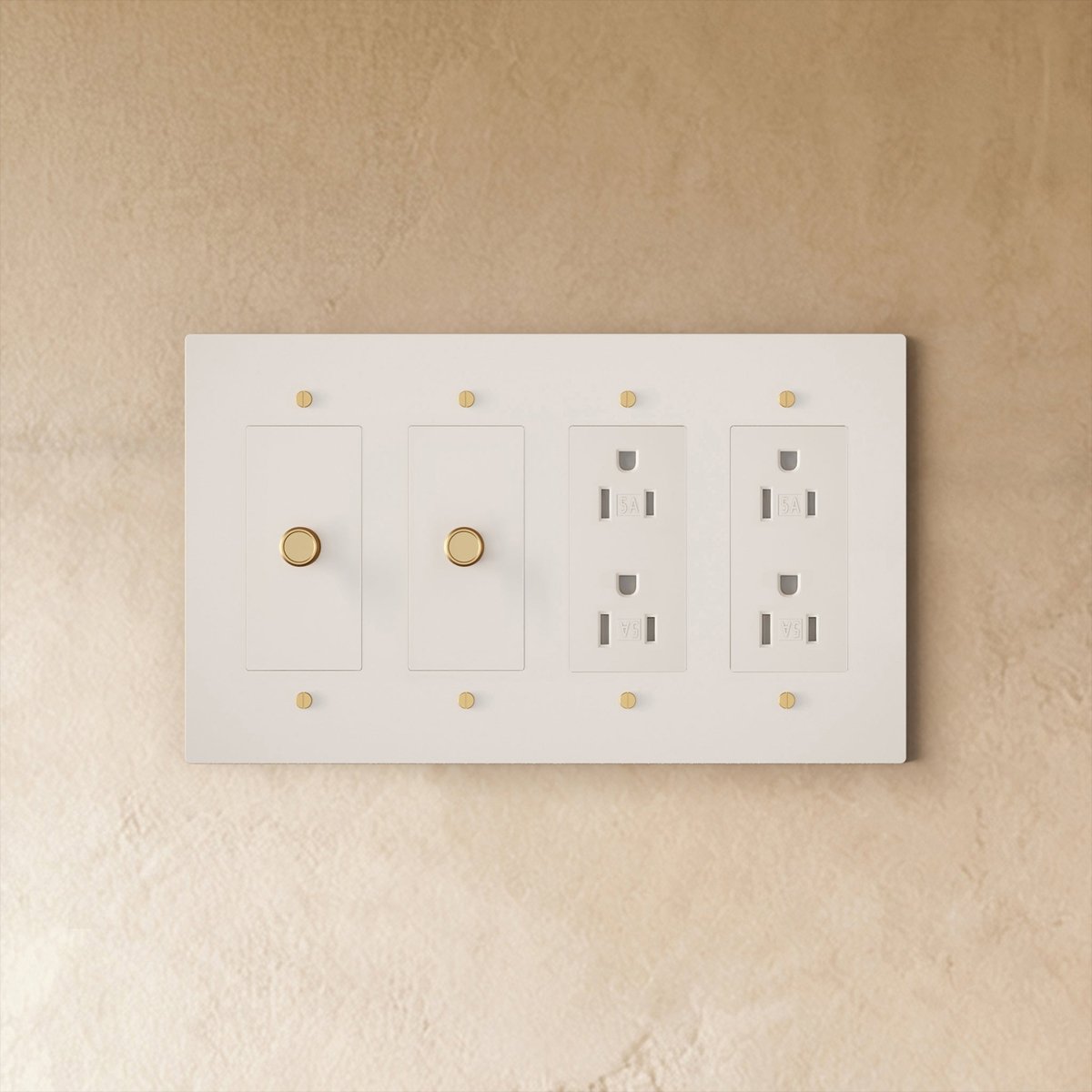 Custom brass light switch for building your own, featuring a sleek brass finish and vintage-inspired design.
