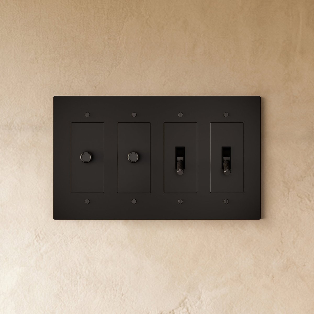 Custom brass light switch from Residence Supply, showing a handcrafted switch with a polished brass finish and vintage design.