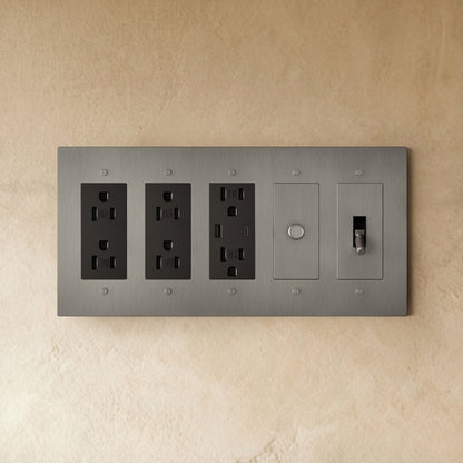 Custom brass light switch from Residence Supply, build-your-own style with detailed metal finish and vintage-inspired design.