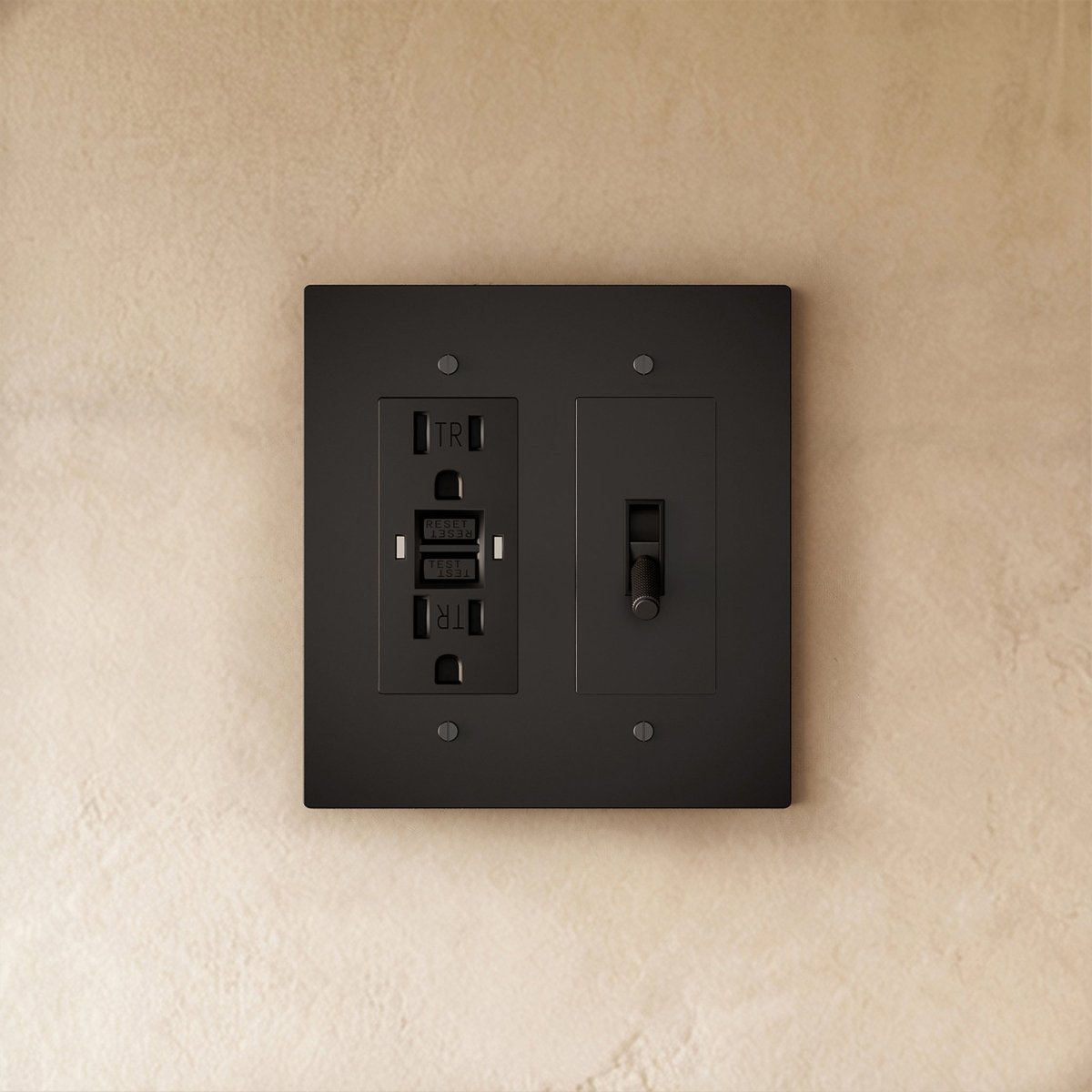 Custom brass light switch by Residence Supply, showcasing a sleek, handcrafted design with polished brass finish for customizable lighting control.