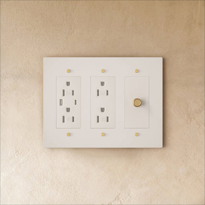 Custom brass light switch by Residence Supply, featuring a polished brass finish and vintage-style toggle design.