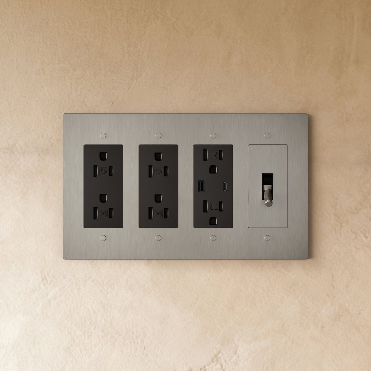 Custom brass light switch from Residence Supply, featuring a sleek, handcrafted design and premium brass finish.