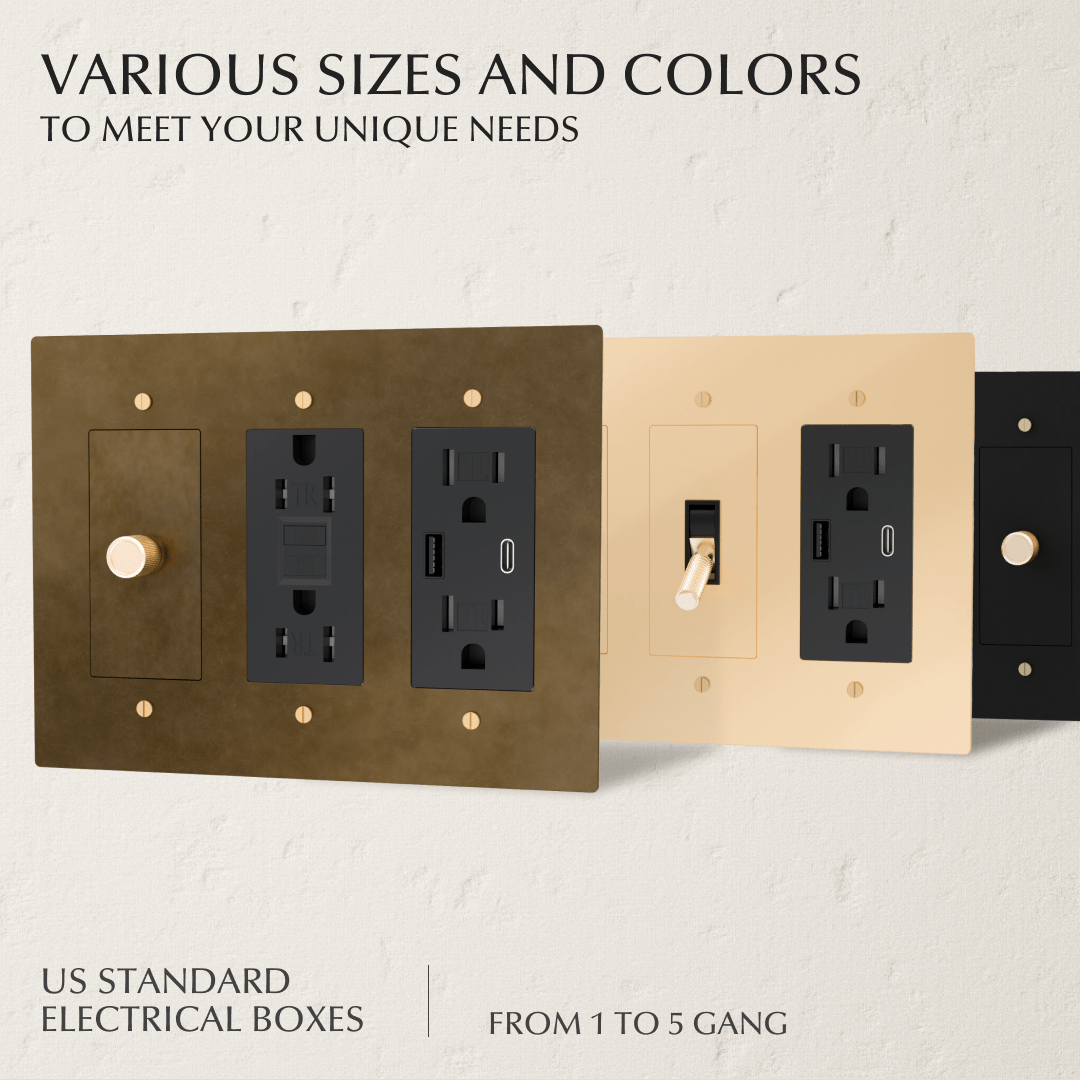Custom brass light switch with vintage-style toggle, designed to be built and personalized for modern home lighting decor.