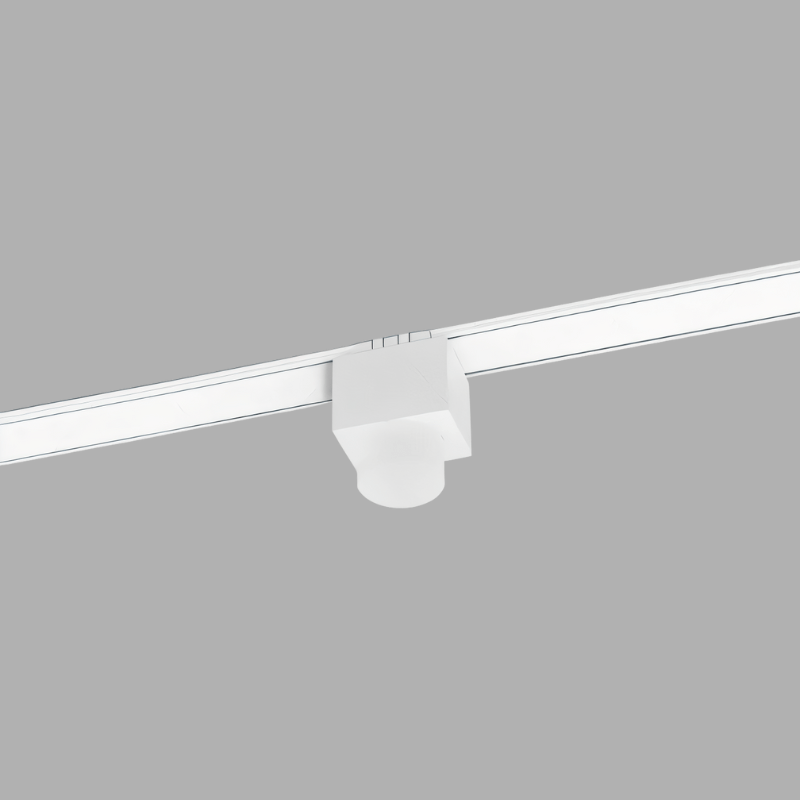 Custom Dawn Track Light System by Residence Supply, showing individual adjustable track lights on a modern ceiling setup.