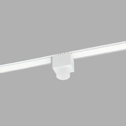 Custom Dawn Track Light System by Residence Supply, showing individual adjustable track lights on a modern ceiling setup.