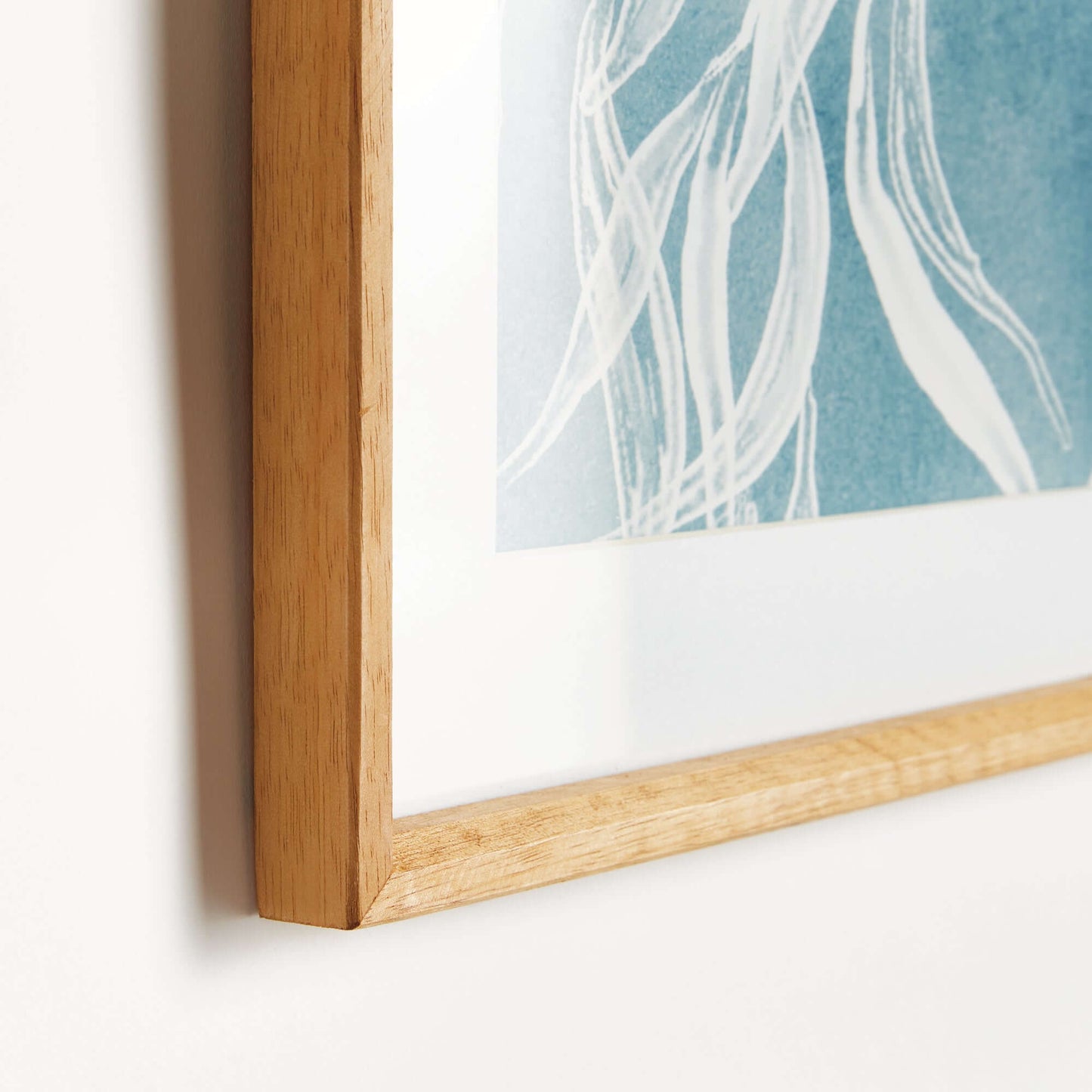 Cyanotype-Inspired Protea Wall Art with Wood Frames (Set of 4) - Nuvé
