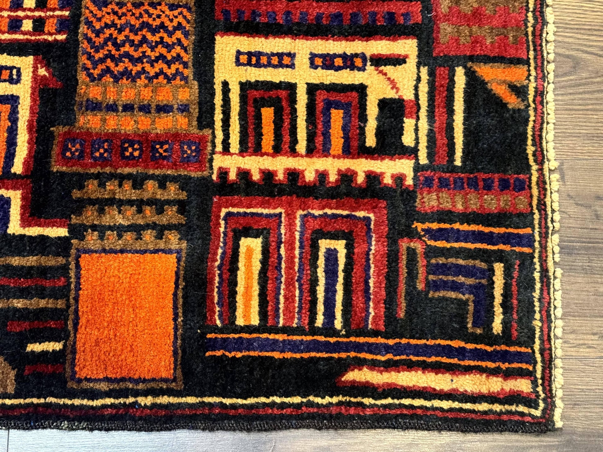 Balouch Rug 3x5, City Pictorial, Afghan Rug - Nuvé