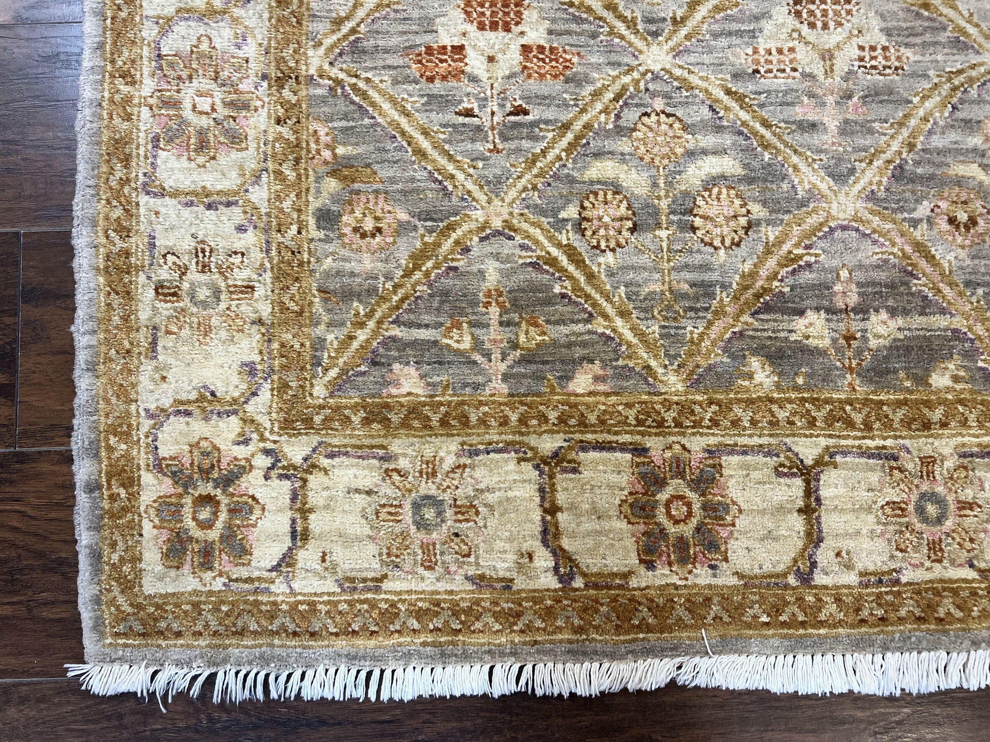 Pakistani Peshawar Rug 3.6 x 5, Safavieh Wool Handmade Hand Knotted Vintage Rug, Panel Design Oriental Carpet, Pair C - Nuvé