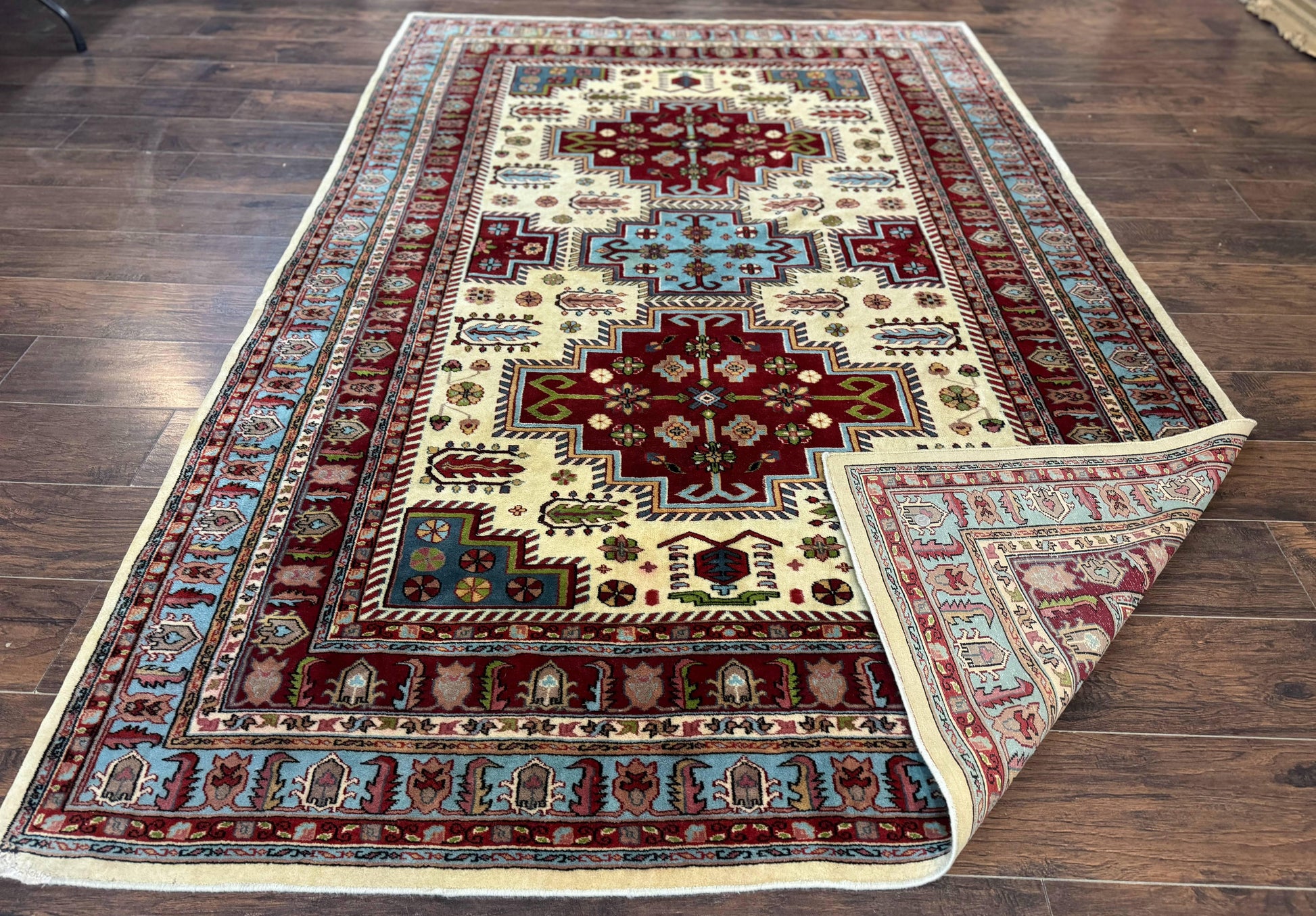 Turkish Kazak Rug 6x9, Geometric Medallions - Nuvé