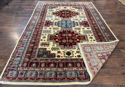 Turkish Kazak Rug 6x9, Geometric Medallions - Nuvé