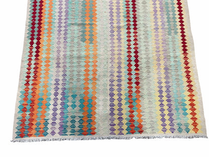 Colorful Kilim Rug 6x8 Multicolor Turkish Kilim Rug 6 x 8 Flat Weave Kilim Playful Anatolian Kilim Wool Kilim New Rug - Nuvé