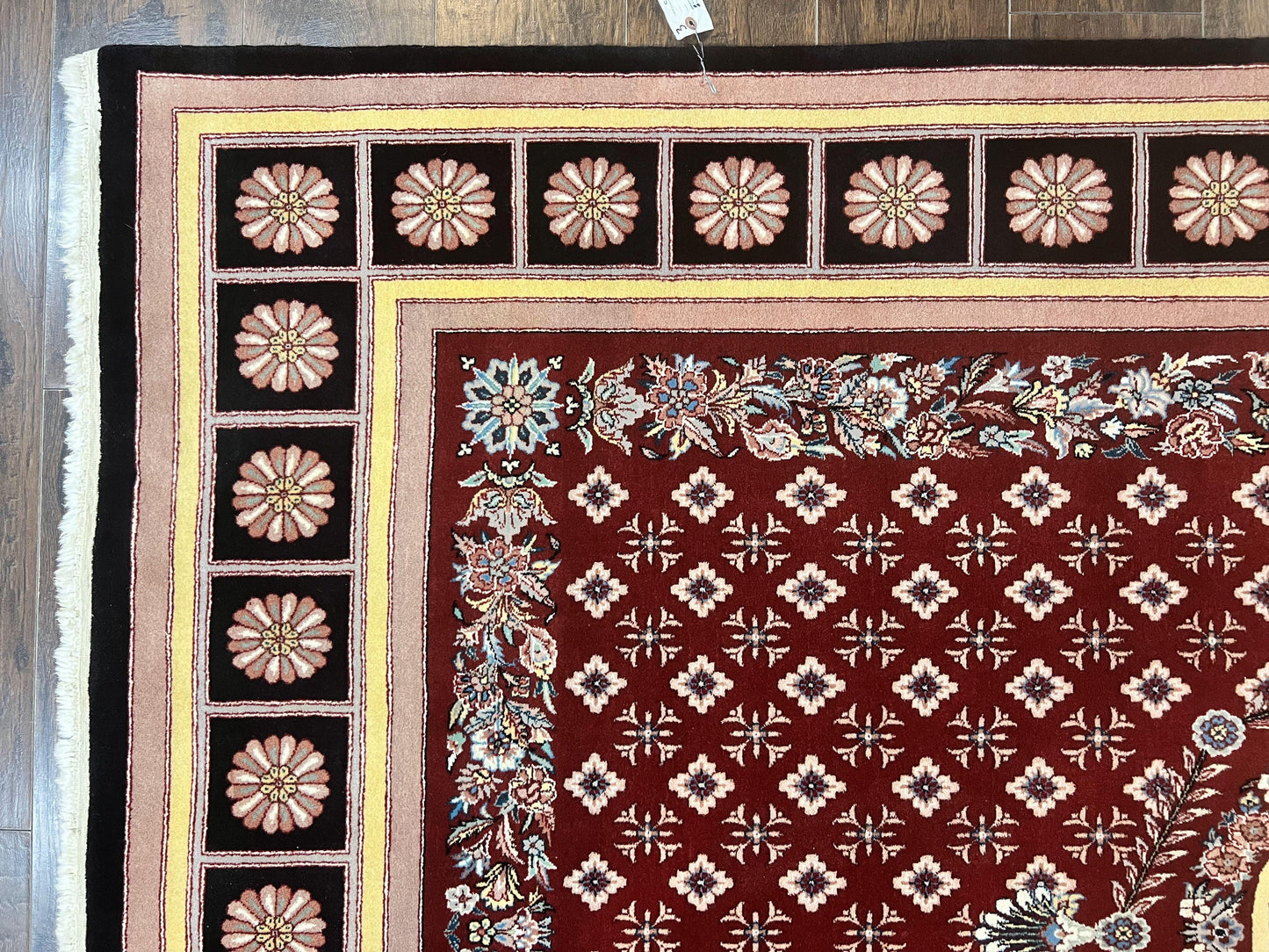 Pakistani Rug 6x9, European Aubusson Design, Wool Handmade Vintage Carpet, Dark Red, 6 x 9 Medium Sized Rug - Nuvé