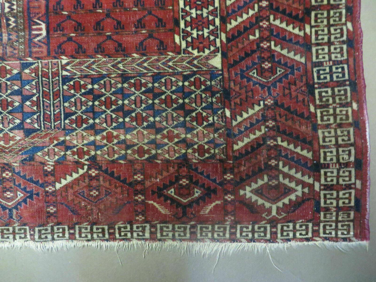 Antique Turkoman Rug 4x5, Ensi Hatchli Tekke Wool Rug - Nuvé