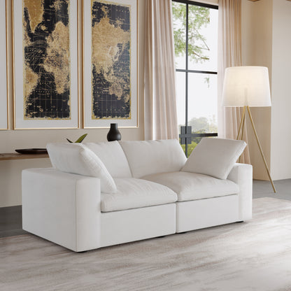 Nuvé® Solace Modular Bouclé Cloud Sofa - Snow White - 2-Seater Sofa - Nuvé