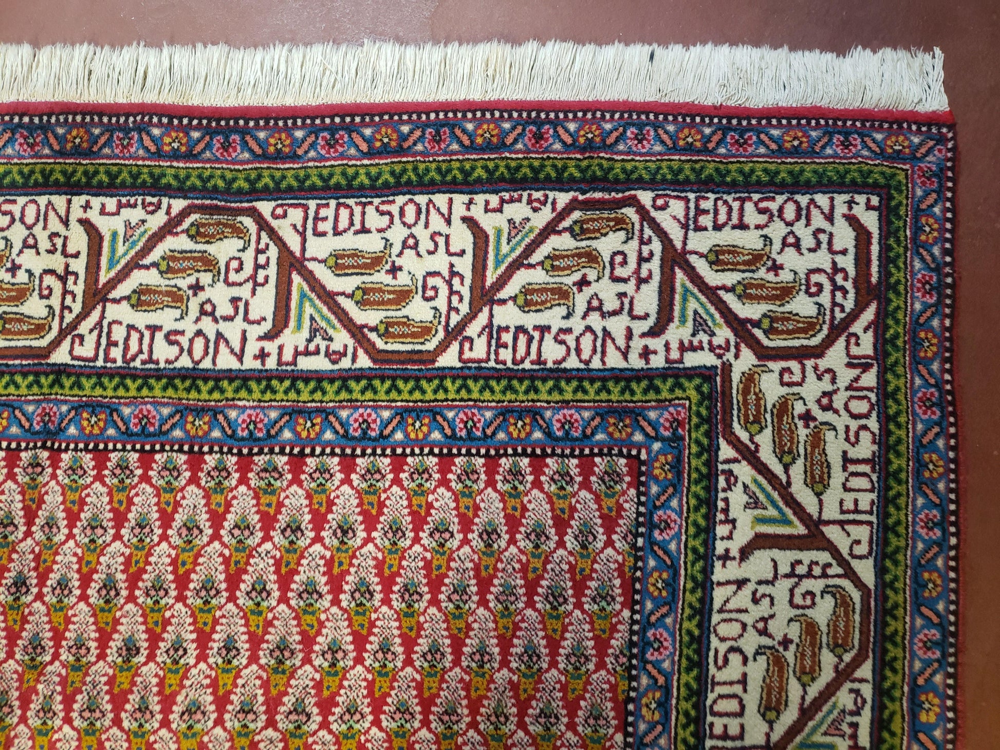 6x9 Finely Woven Turkish Tribal Rug, Boteh/Paisley Pattern, Red & Beige Area Rug, Vintage Wool Carpet, Entryway Rug, Hand-Knotted Foyer Rug - Nuvé