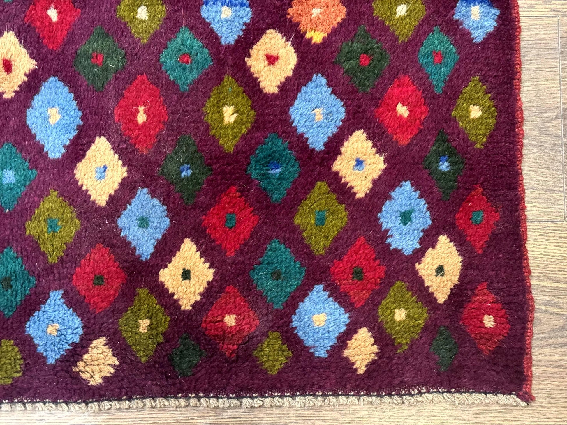 Balouch Rug 3x5, Afghan Rug, Purple-Maroon, Multicolor, Tribal Rug - Nuvé