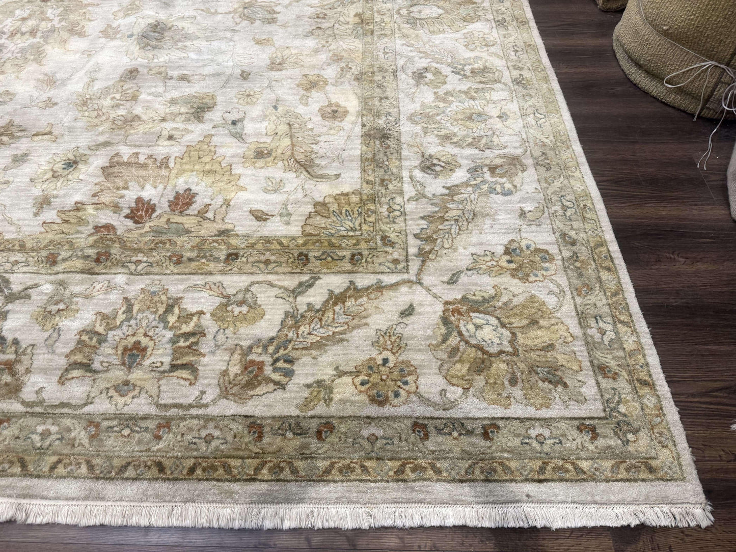 Palace Size Rug 12x15, Neutral Light Colors, Oat, Peshawar Chobi Oushak Rug, Handmade Wool Rug - Nuvé