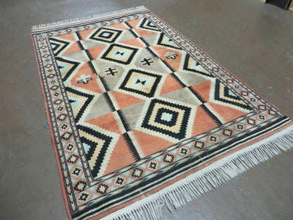 4' X 6' Vintage Handmade Turkish Melas Oushak Wool Rug Carpet Mehrab Red Nice - Nuvé