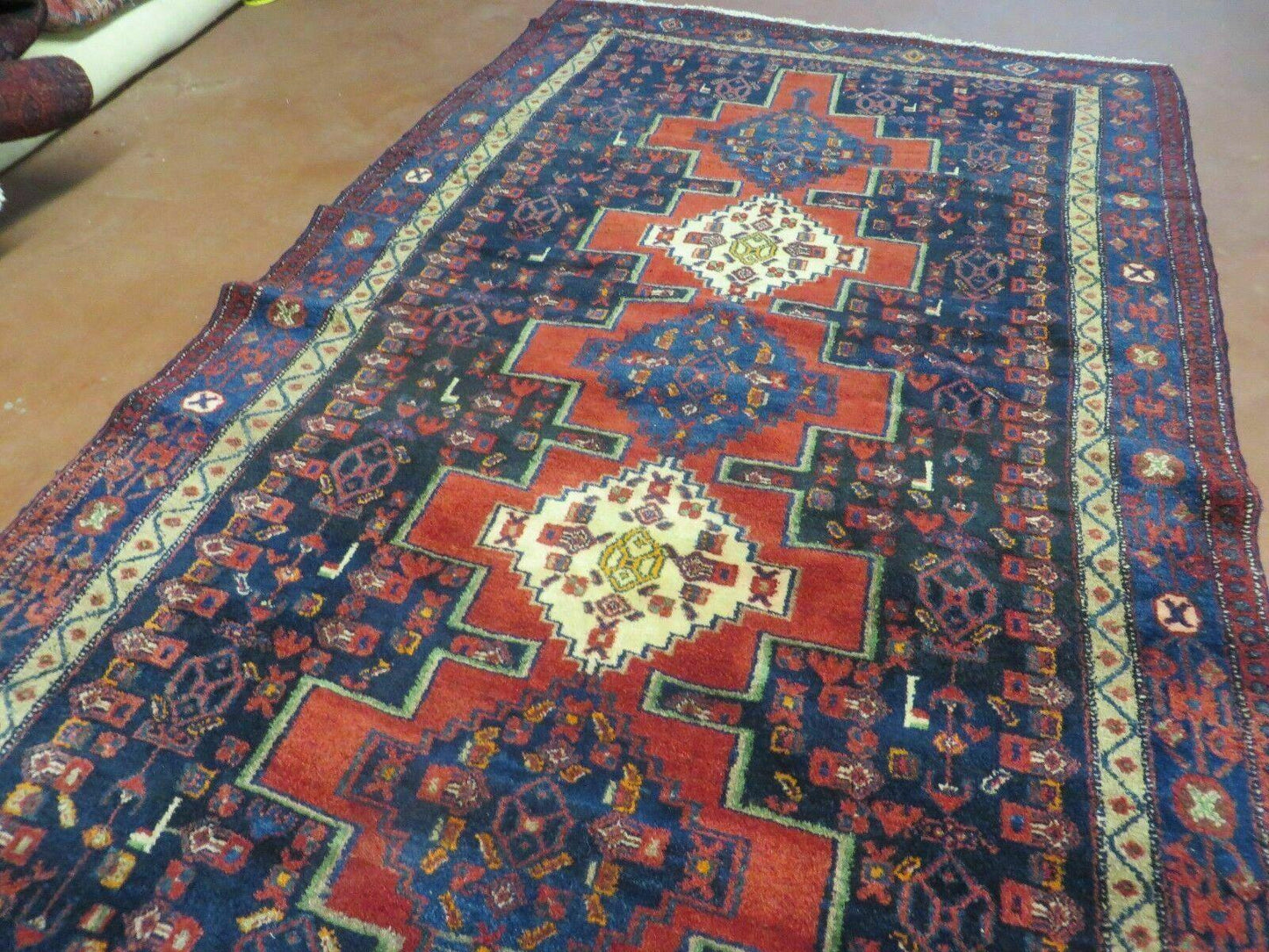 4' X 7' Antique Handmade Turkish Wool Rug Nice # 638 - Nuvé