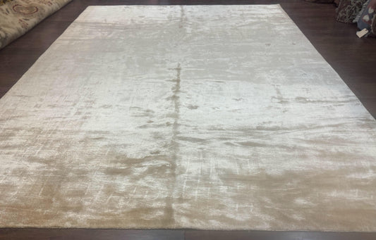 Silk Tibetan Rug 9x11, Handmade Silk Area Rug, Modern Contemporary Carpet - Nuvé