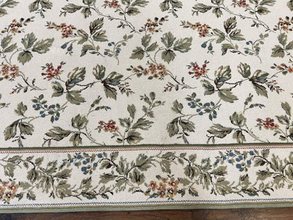 Vintage Stark Carpet 7x10, Ivory and Green, European Aubusson Design, Allover Pattern, Stark Rug - Nuvé