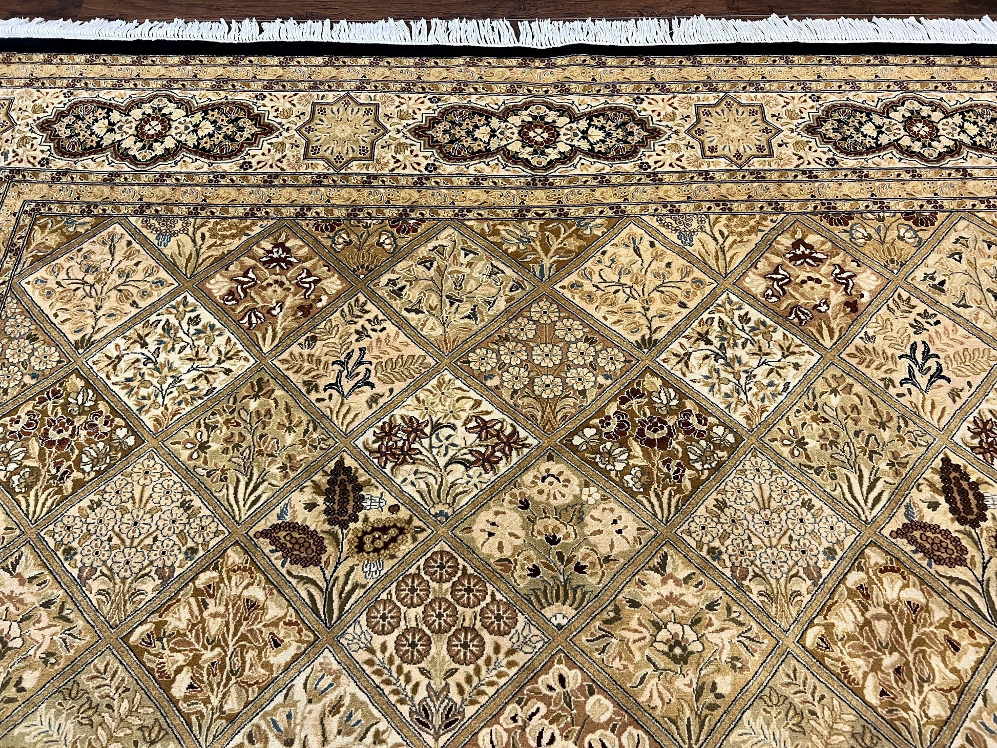 Pak Persian Rug 8x10, Multipanel Kirman Design, Wool Hand Knotted Vintage Carpet, Fine Weave Oriental Rug 8 x 10 - Nuvé
