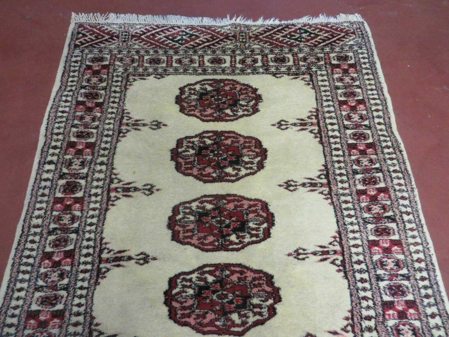 2' 7" x 7' Handmade Finely Knotted Pakistani Turkoman Bokhara Detailed Wool Rug - Nuvé
