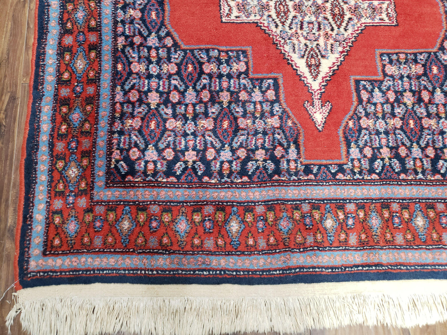4x6 Western Kurdistan Kurdish Carpet Senneh Wool Area Rug Veg Dyes Red Blue Nice - Nuvé