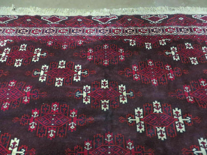 7' X 10' Antique Handmade Yamud Turkoman Wool Rug Excellent - Nuvé
