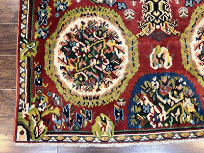 Persian Bakhtiari Rug 5x8, Wool Hand Knotted Antique Carpet, Red, Floral Oriental Rug, 5 x 8 Medium Sized Rug - Nuvé
