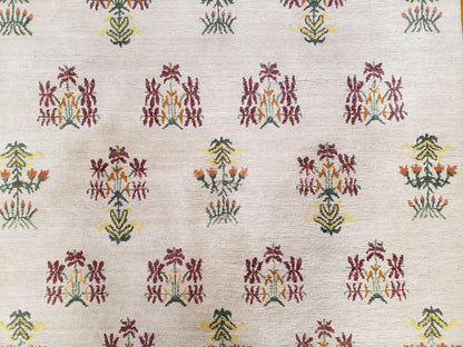 Tufenkian Rug 5.9 x 8.6, Tibetan Nepalese Rug, Hand Knotted, Soft Shiny Wool, Repeated Motifs, Contemporary Modern, Area Rug 6x9, Vintage - Nuvé