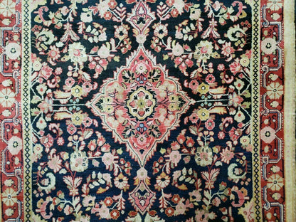 4' X 6' Antique Handmade India Floral Oriental Wool Rug Carpet Organic Blue - Nuvé
