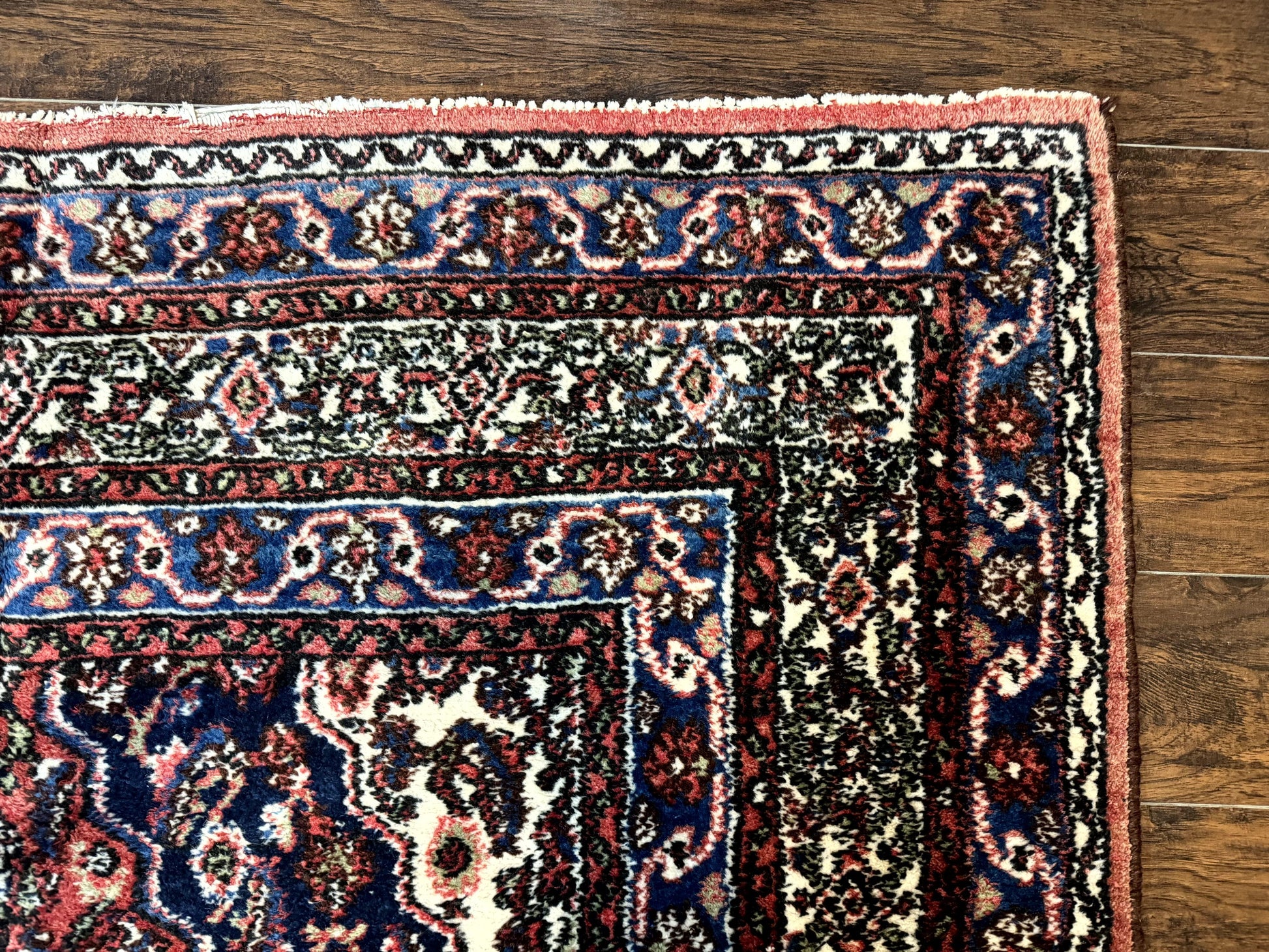 Persian Tribal Rug 6x11, Red Blue Ivory, Antique Persian Carpet, Hamadan Dargazin Carpet - Nuvé