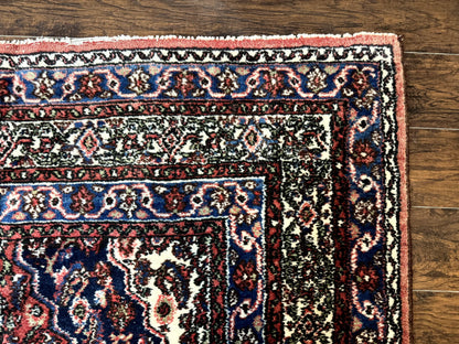 Persian Tribal Rug 6x11, Red Blue Ivory, Antique Persian Carpet, Hamadan Dargazin Carpet - Nuvé