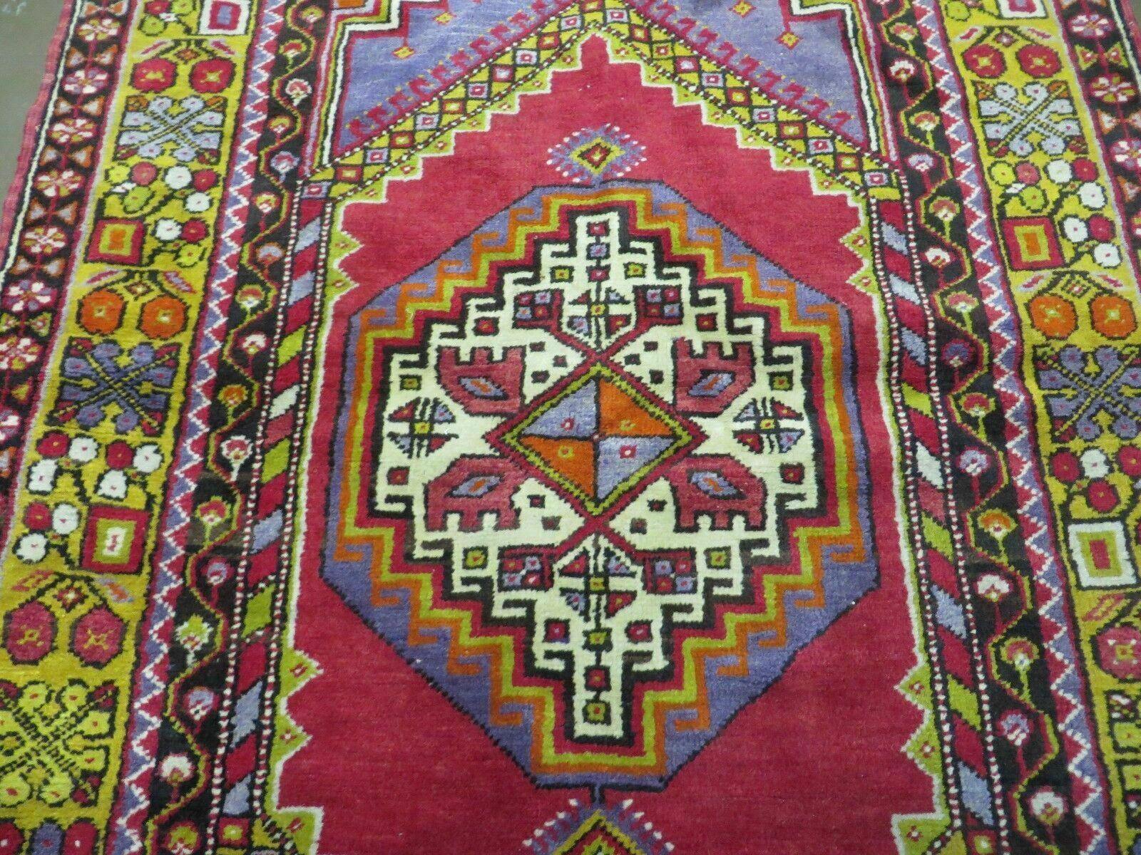4' X 7' Antique Handmade Turkish Oushak Wool Rug Carpet Red Nice - Nuvé