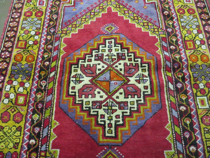 4' X 7' Antique Handmade Turkish Oushak Wool Rug Carpet Red Nice - Nuvé