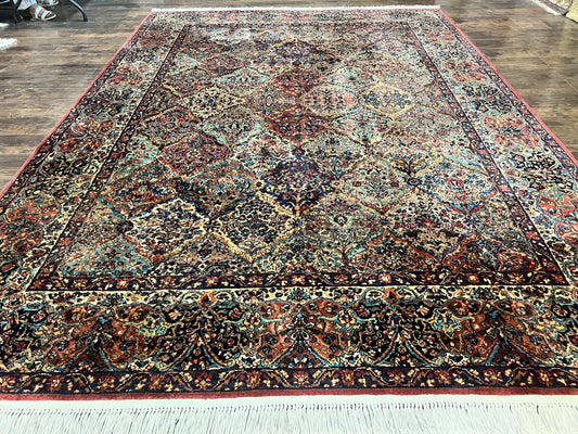 Karastan Rug Multicolor Panel Kirman #717, 8.8 x 12 Karastan Carpet, Vintage Multipanel Kirman, Original 700 Series, Wool, Vintage - Nuvé