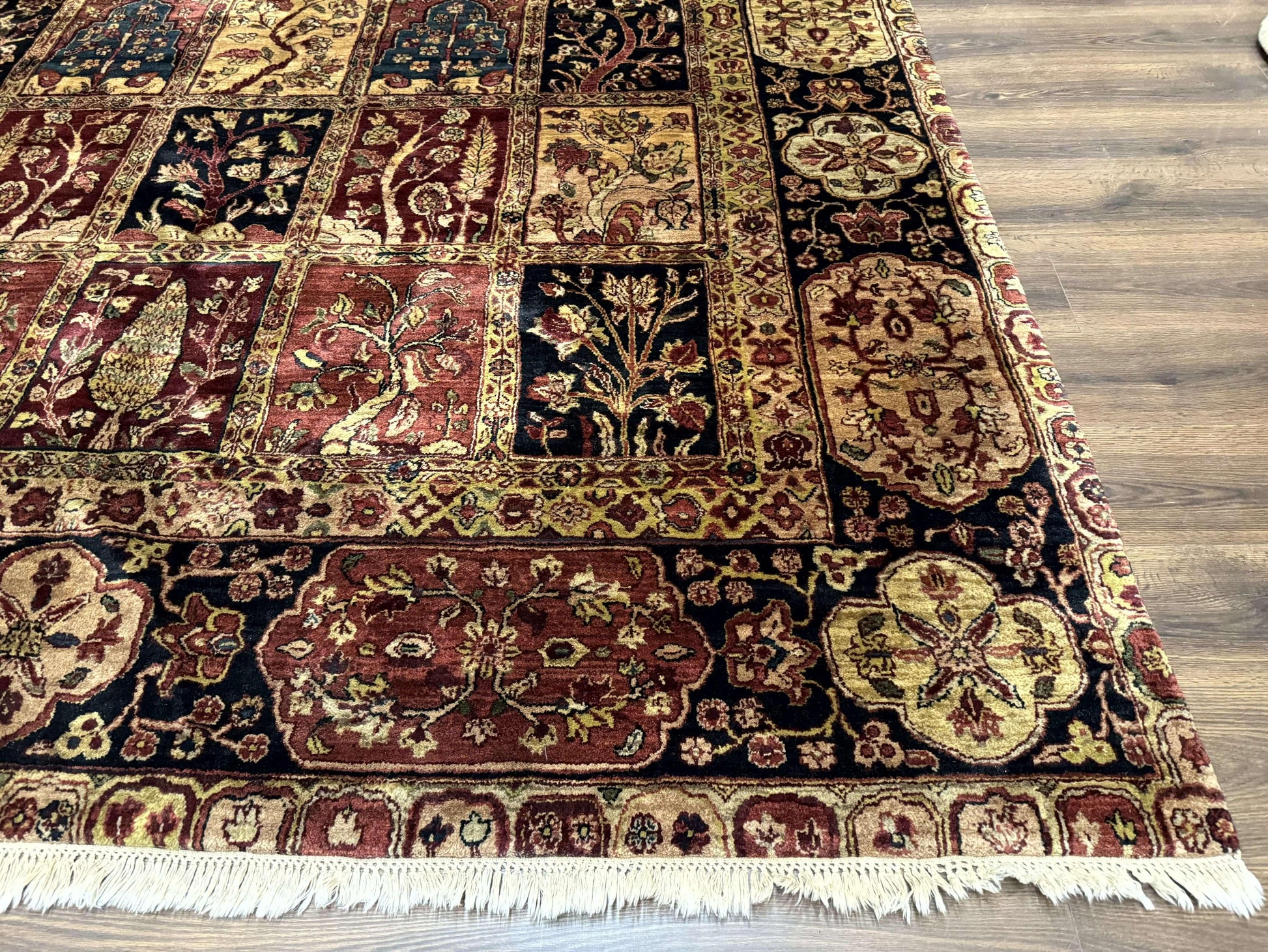 Indo Persian Rug 9x12, Bakhtiari Panel Design, Multicolor, Soft Wool Pile - Nuvé